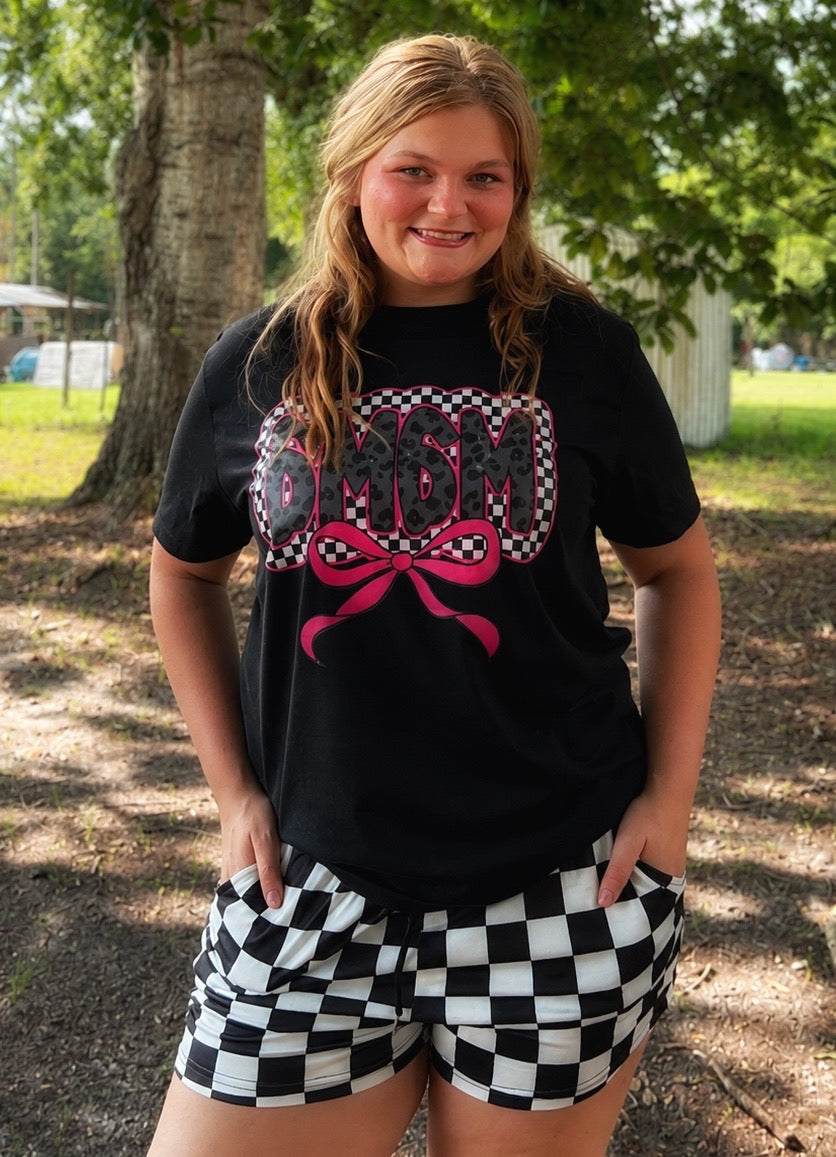 Mama checkered print tee