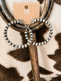 Silver Rodeo Beaded Hoops