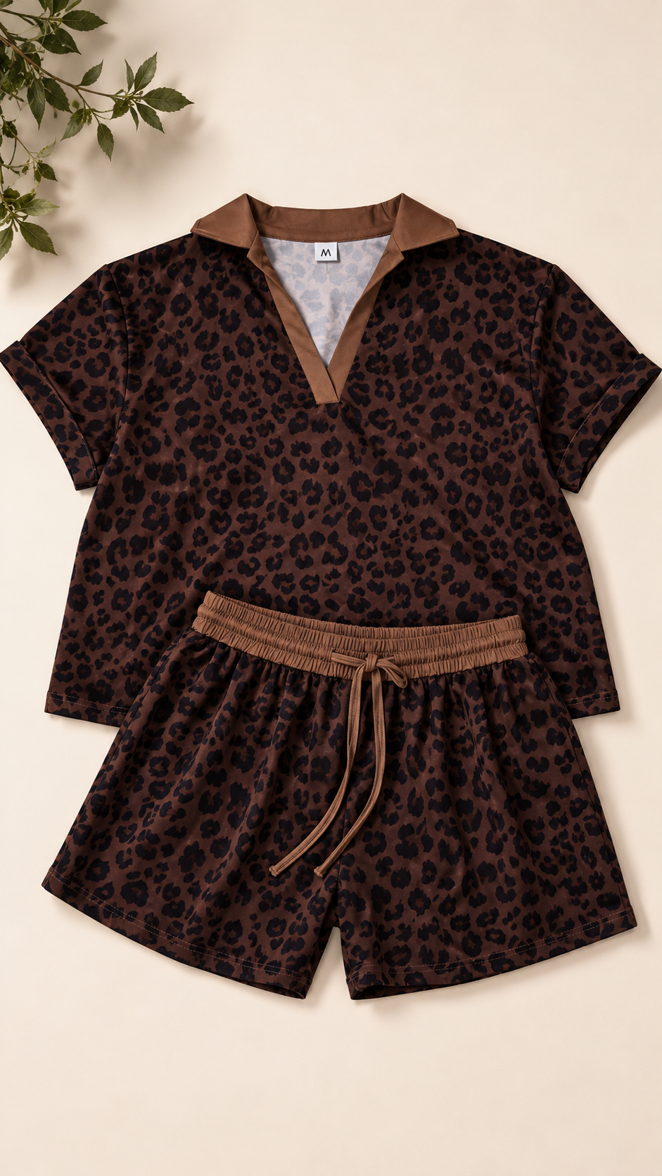Mocha leopard print set