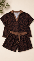 Mocha leopard print set